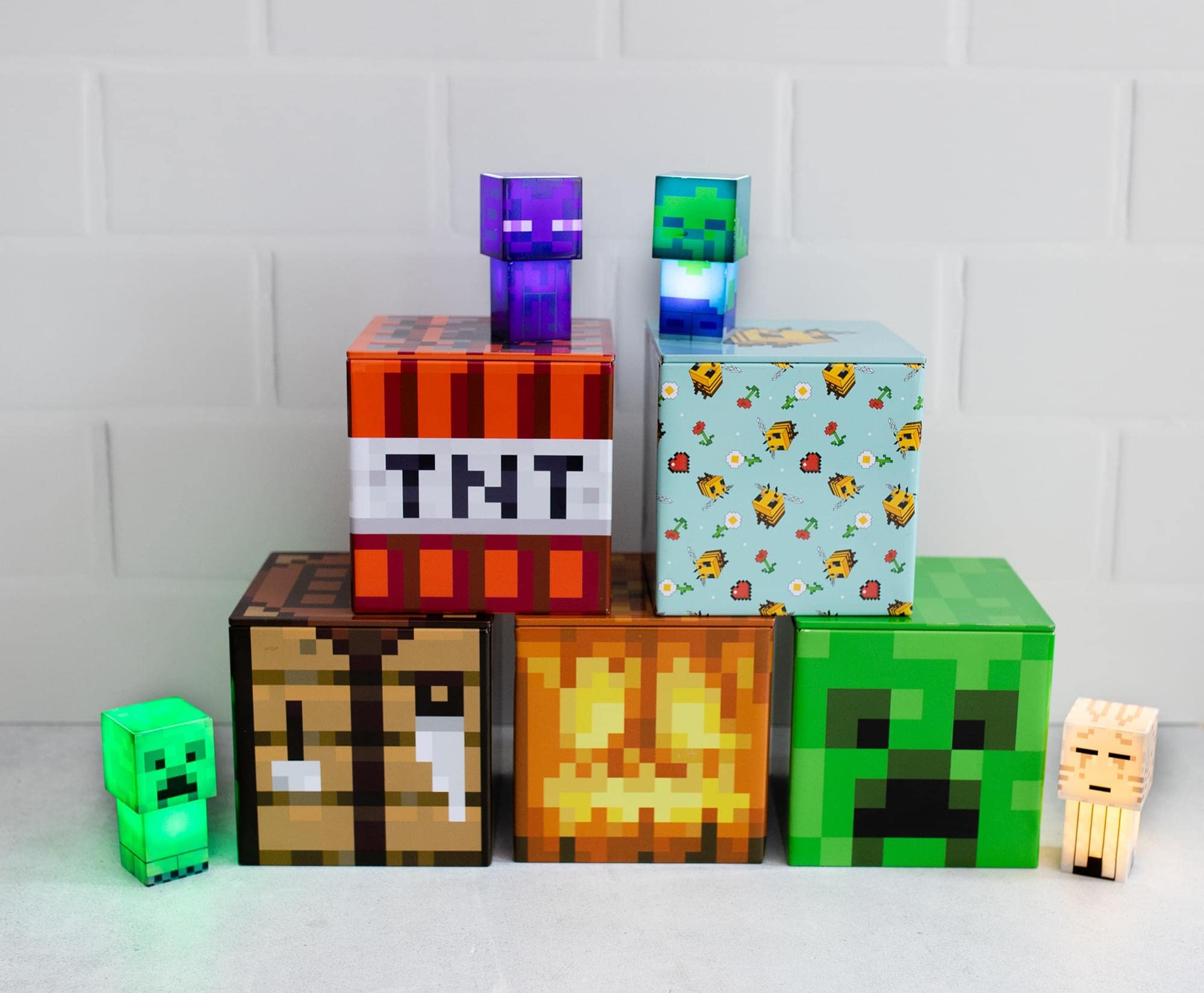 Amazon.com - Toynk Minecraft 4x4 Inch Tin Storage Box Set of 5